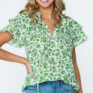 Olivia James The Label Astrid Top Green
